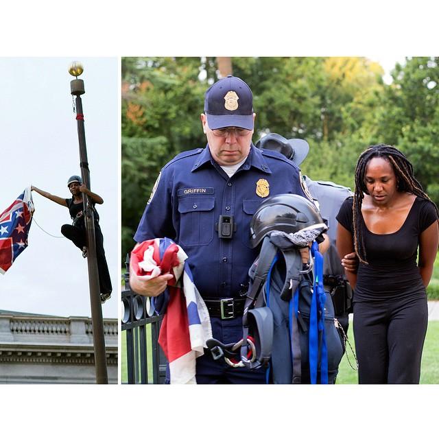 This past summer, Bree Newsome was arrested for removing the Confederate flag from the South Carolina Statehouse. Harmful symbols such as this have no business being present in public spaces, even though a blanket ban in all situations brings up uncertain questions about government censorship.

