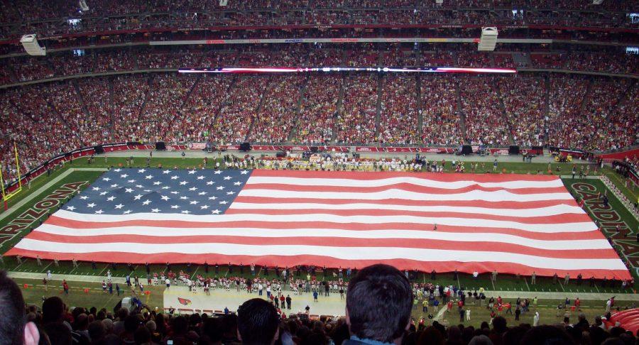 Stretched across a field, the iconic American flag is known for its patriotic symbolism. It is now being used as a platform for protest for many athletes in the NFL.
