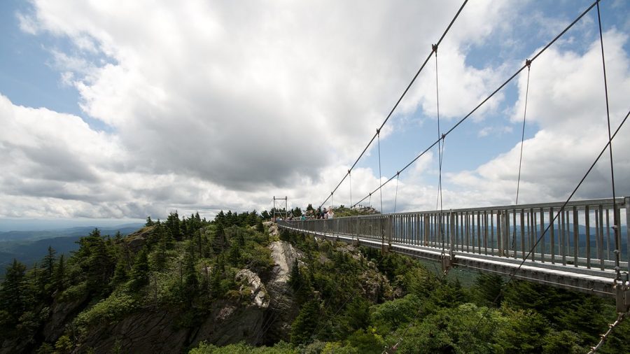 Sitting a mile high above a chasm, the Mile High Swinging bridge offers a thrilling experience for anyone that dares to cross it. The suspension bridge is located on Grandfather Mountain and is a great way to view nature from a different angle. 
