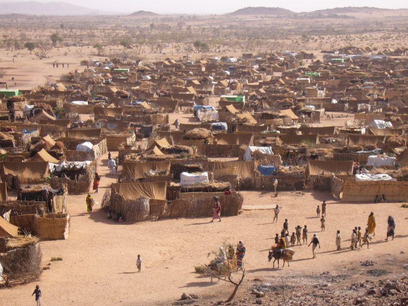 Displaced by the genocide, thousands of Darfuri men, women, and children are forced to flee their homes and go to refugee camps in neighboring Chad. This is just one out of thousands located throughout the country.
