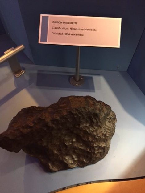 Being held at the Museum of Natural Sciences in Downtown Raleigh, this meteorite is classified as Nickel-Iron. There are many other kinds of meteorites that have landed on Earth throughout history.