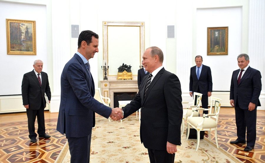 Meeting of the Presidents of Syria and Russia in October 2015. The recent airstrike on a Syrian airbase pulls tensions with Russia as world leaders discuss what may have been an act of war.