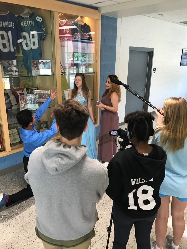Acting out a scene of a movie, these student-actors are finishing up an IB Film project. These IB students are working hard now to ensure them a future full of success. 