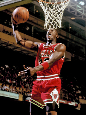 Arguably the best player in NBA history, Michael Jordan dunks during a game earlier in his historic career. Some say records are made to be broken, but MJ might have set the bar too high as records he has set are still a long way out of the reach of any active player.