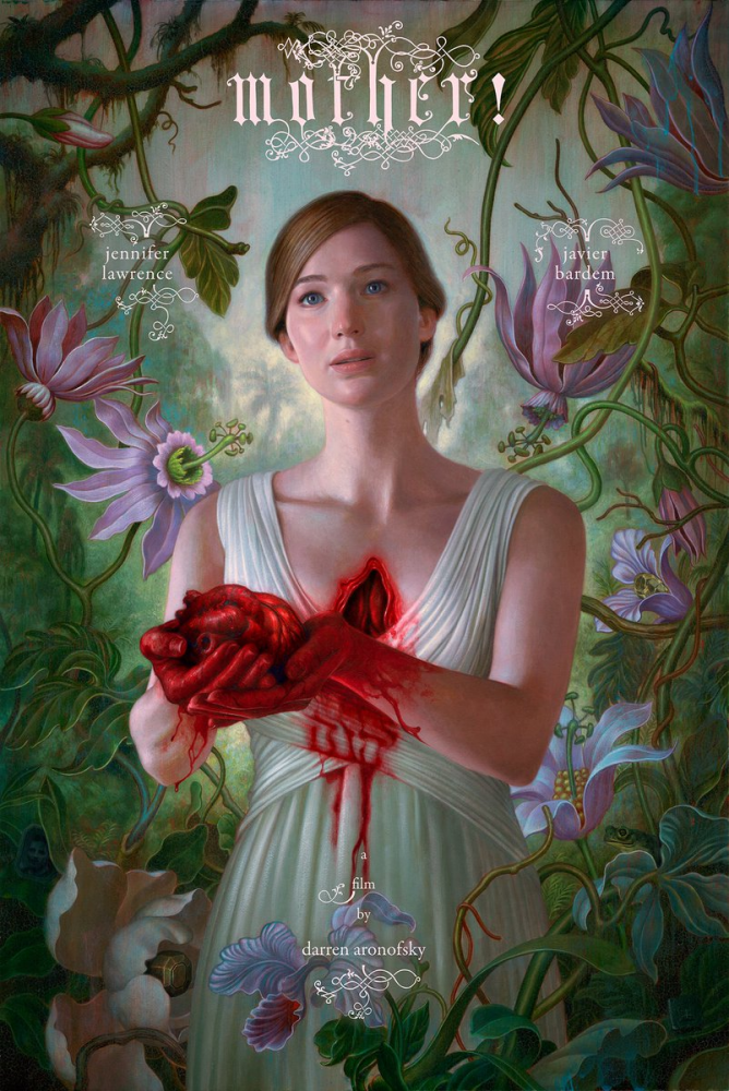 Depicted holding her heart torn from her chest, Jennifer Lawrence is the face of the new movie mother!. Is this movie pure genius, or something else entirely?
