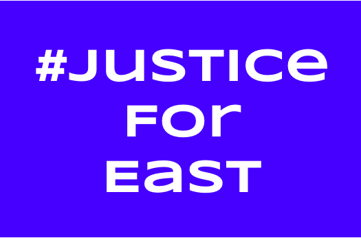 Created by Coach East’s fans, the logo for #JusticeForEast was created to protest the firing of beloved teacher Coach East. He was fired due to threats to students and assigning unconstitutional projects.