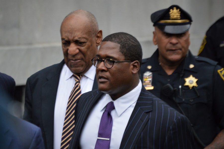 Arriving at his trial, Bill Cosby enters the Montgomery County Courthouse. Cosby was sentenced to a maximum of ten years in prison at his most recent trial with Judge Steven O’Neill.