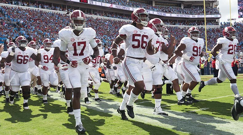 Storming the field, the Alabama Crimson Tide sets out to destroy yet another one of their opponents. The Crimson Tide will compete in the SEC Championship against Georgia, in a so-called rematch game to fight for a spot in this years College Football Semifinals. 
