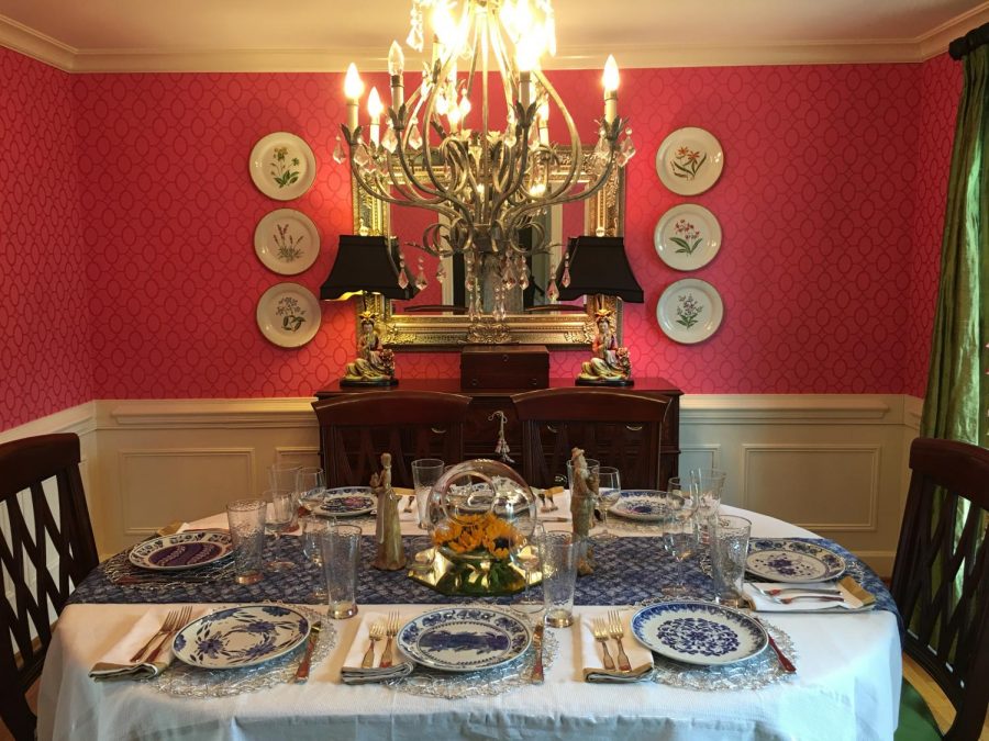 Preparing for a gracious crowd, a good hostess should always know how to properly set a table. It is important remember the proper silverware placement in correlation to the plate, as well as correctly place the napkin and drinking glass in each place setting. 