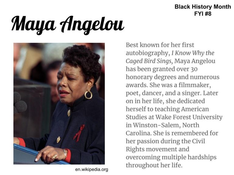 Black History Month FYI: Maya Angelou – Cat Talk