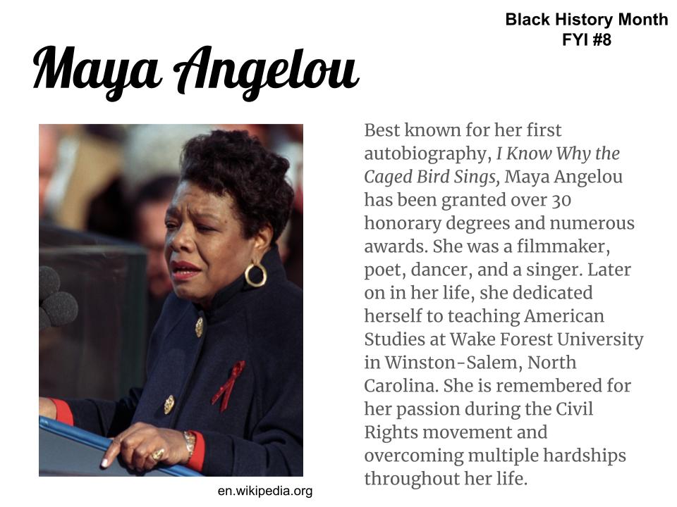 Black History Month Fyi Maya Angelou Cat Talk