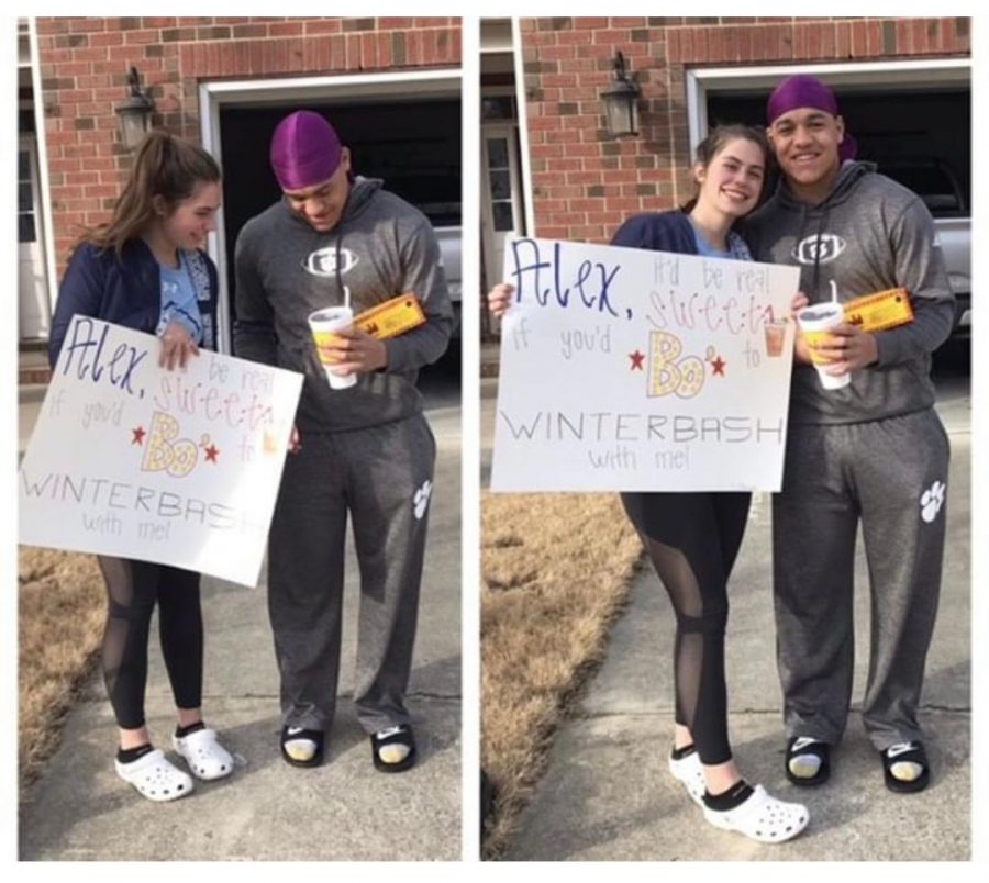 Holding her poster with a pun, Jenna Cirillo asked her boyfriend Alex Santiago to Winterbash. Today is Valentine’s Day, which is your last chance to romantically ask someone out to the dance!