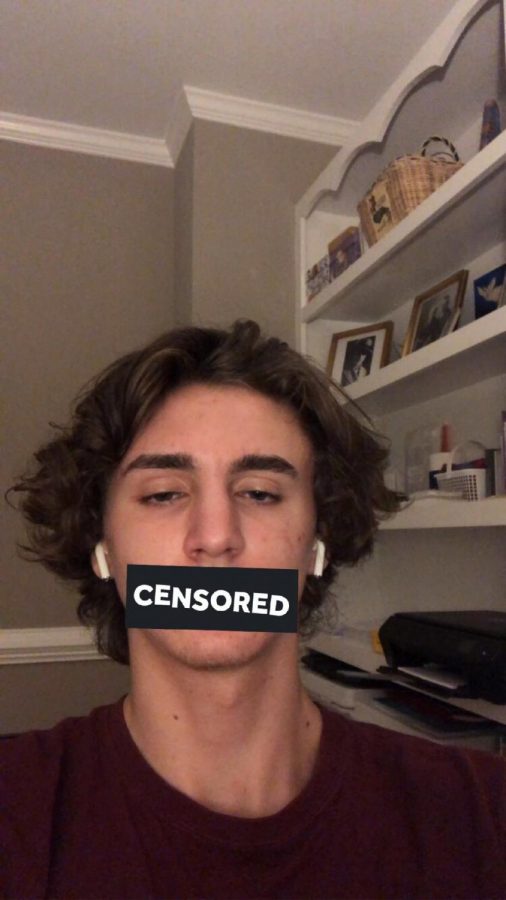 Censoring his mouth, junior Michael Stone drops the f-bomb. Swear words only have power because we try to keep them out of polite conversations, but cursing can have many benefits such as relieving stress and building trust with others.