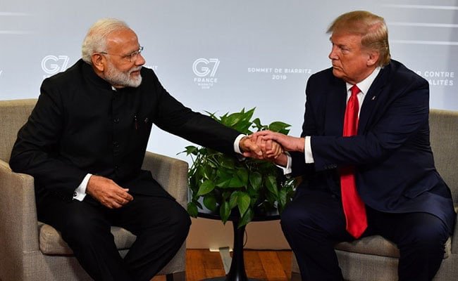 Pictured here shaking hands during the G7 summit last year, Donald Trump and Prime Minister Modi discussed trade and agreed on a $3 billion dollar security deal for India. President Trump also attended the home of revered social rights activist Mahatma Gandhi during his time in India. Photo By: Wikimedia Commons