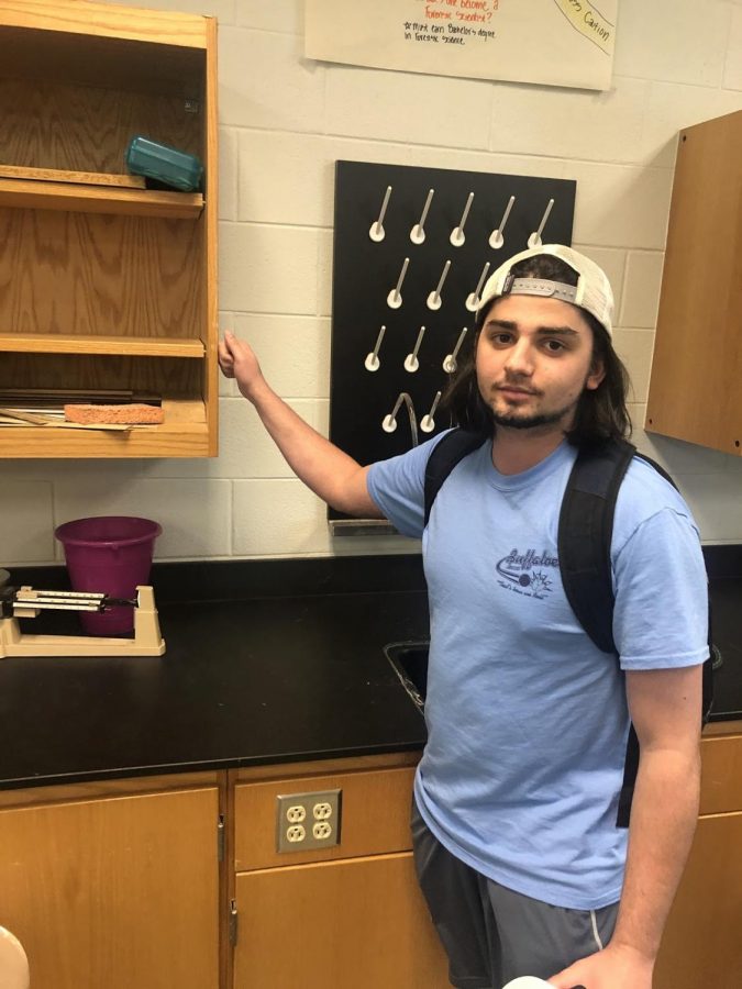 Hitting the shelf, senior Johnny Worthen ensures his good fortune by following the superstition of knocking on wood. This is just one of the many ways we can guarantee good luck.