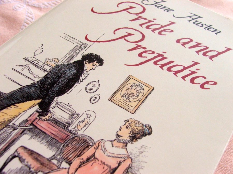 Pictured on this Pride and Prejudice cover are Mr. Darcy and Elizabeth Bennet. More than just a romance novel, the book challenges the societal norms for women at the time. 