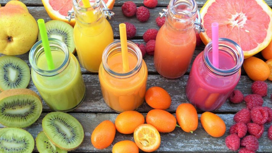 Displayed is a colorful arrangement of fruits that are full of vitamins that can give an extra health boost. Smoothies are a perfect way to pack in different nutrients that might be more difficult to receive individually.