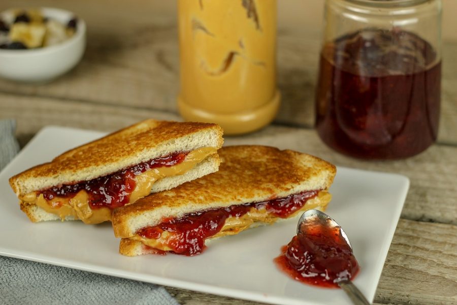 Slathered+in+peanut+butter+and+jelly%2C+this+classic+sandwich+is+toasted+to+perfection.+Toasting+the+bread+for+sandwiches+is+one+way+to+elevate+traditional+sandwiches.