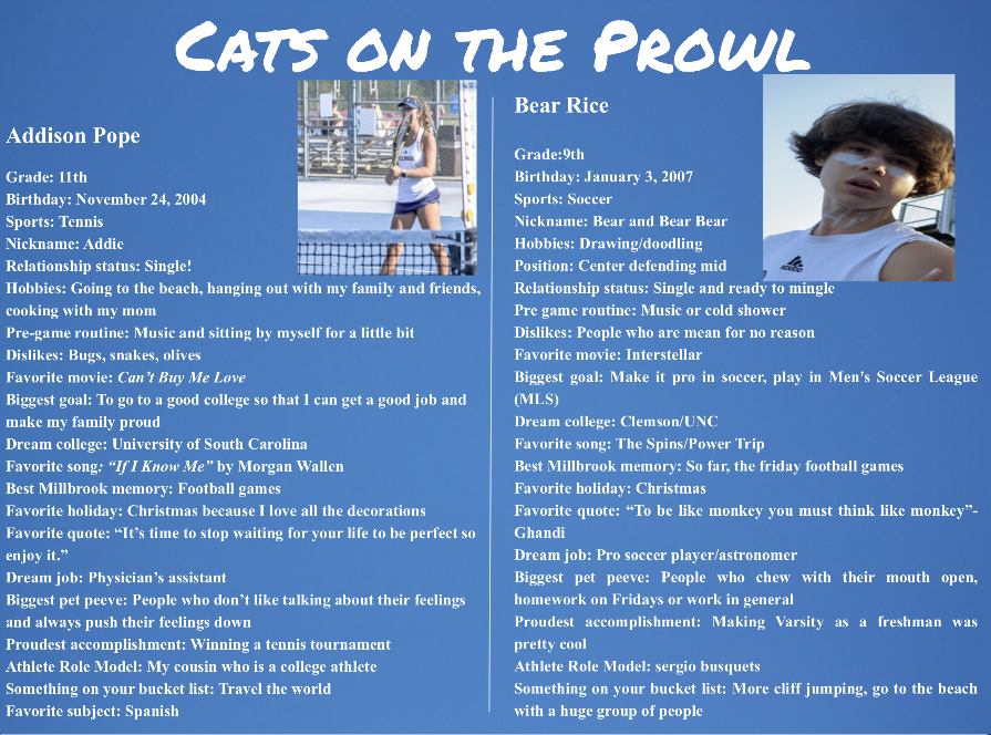 Cats on the Prowl: Addison Pope and Bear Rice