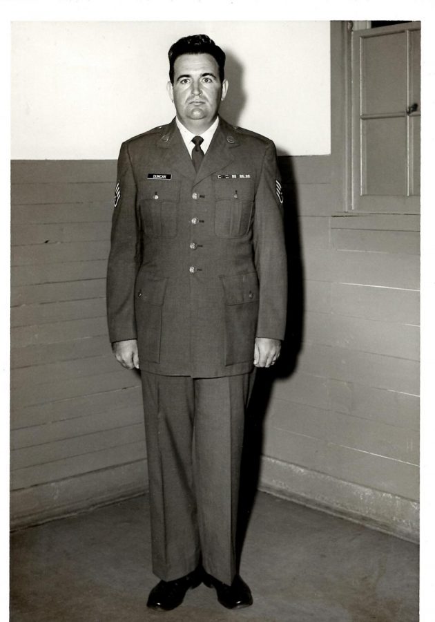 Mrs. Abbott’s father, Pello Duncan, poses in his Air Force uniform. This is one of the many pictures Mrs. Abbott has to remember her father by. 