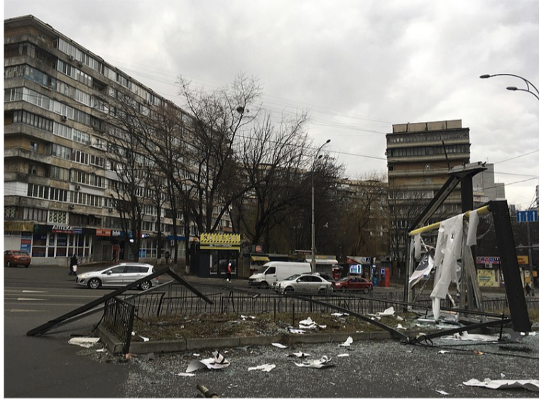 An infrastructure that was destroyed by Russias recent missile strike. This is the aftermath of one of the several middles that were launched in Kyiv, Ukraine.