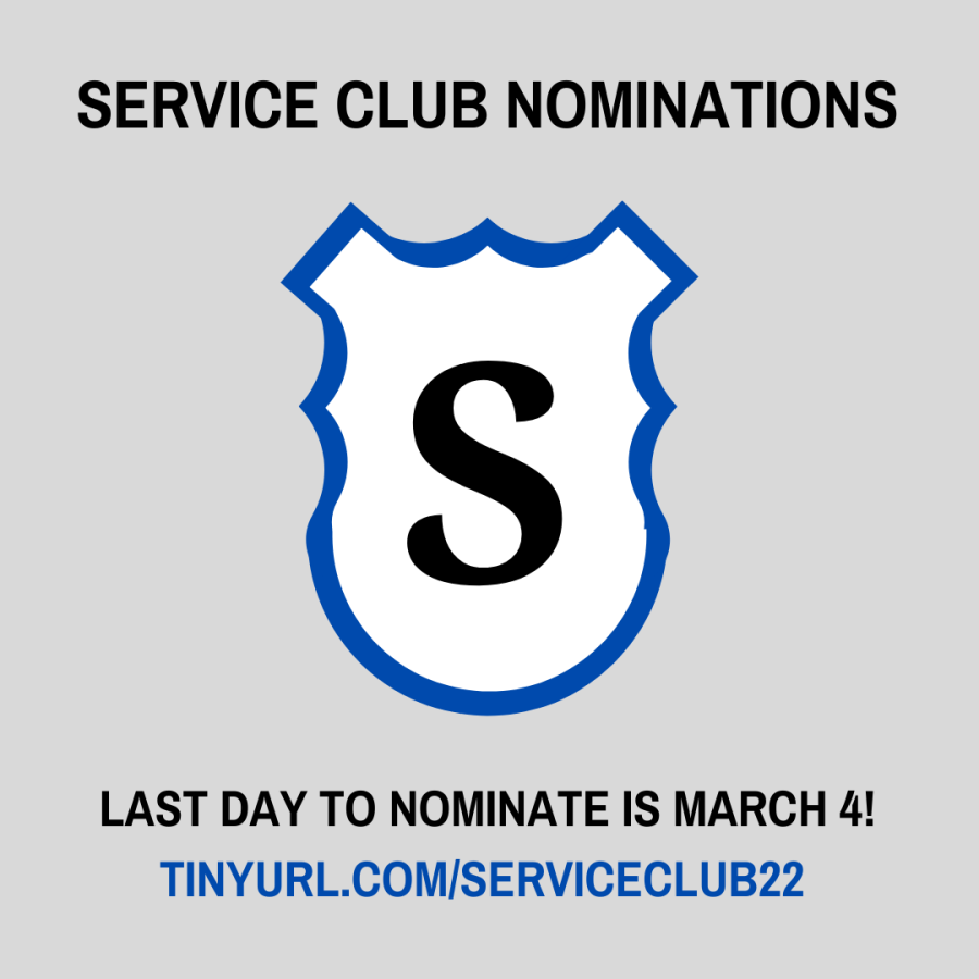 Service nominations are now open and go until March 4th. Vote for hardworking juniors and seniors that are right for the club! 
