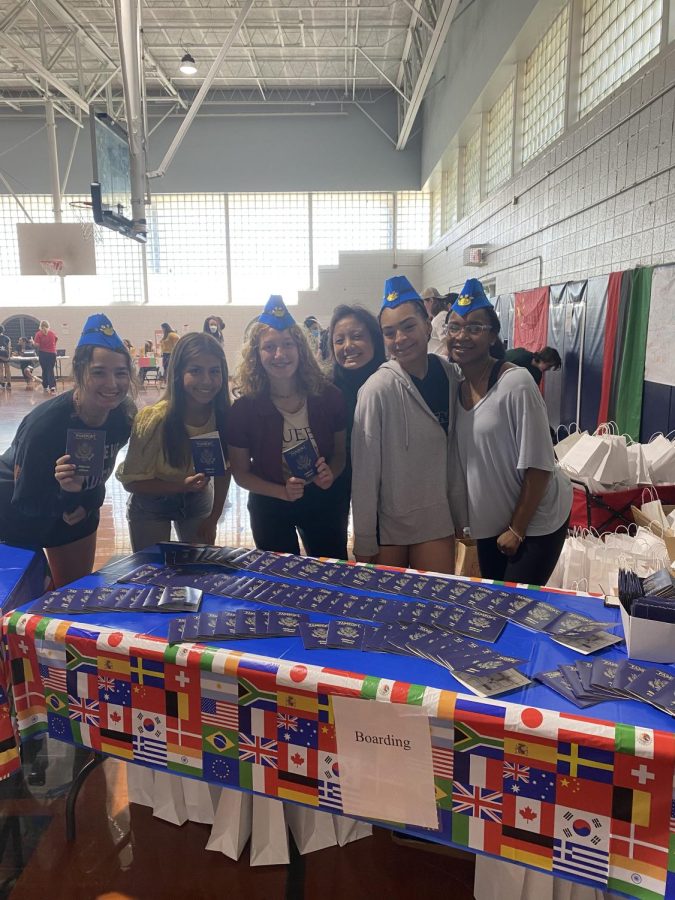 When students first walked into the International Fair, they were greeted by Millbrook Executive Board members. 
They gave each student a bag for the treats they got, and passports to collect stamps from each booth.