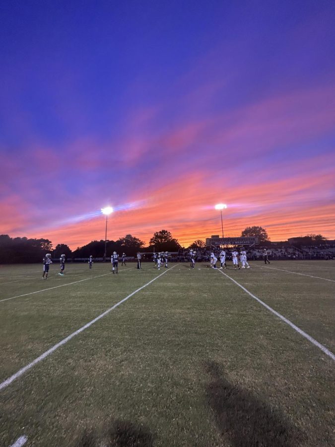 As the two middle schools came together for their rivalry game, spectators enjoyed the sunset.