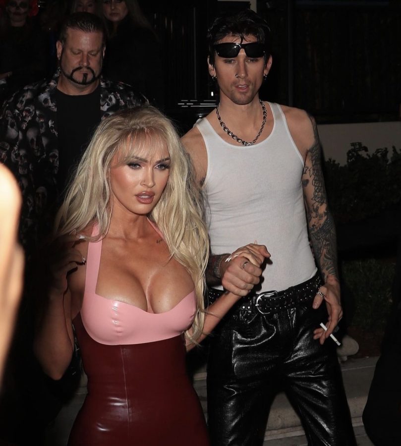 Walking together, musician Machine Gun Kelly and actress Megan Fox leave a party together dressed in their Halloween costumes. Celebrities went all out this year for Halloween, especially this couple looking like twins to the original Pam and Tommy.
