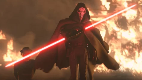 Imperial Inquisitor threatens an outer rim village in order to hawk down a supposed Jedi sighting. (Credits: Lucasfilm)
