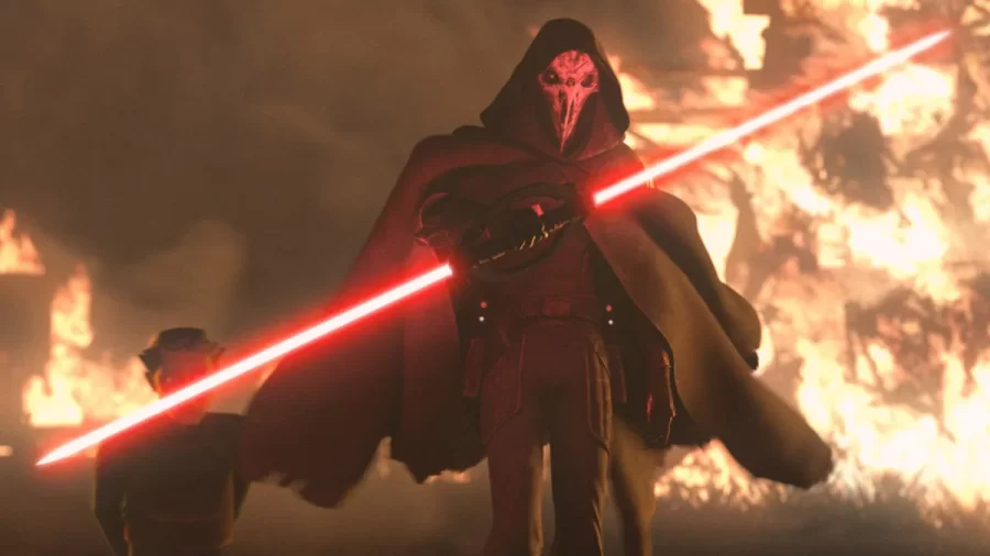 Imperial Inquisitor threatens an outer rim village in order to hawk down a supposed Jedi sighting. (Credits: Lucasfilm)

