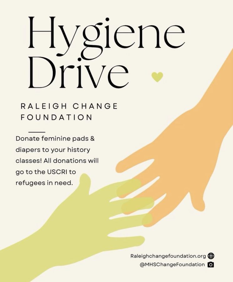 “The Change Foundation is hosting a hygiene drive here at Millbrook! Be sure to donate pads and diapers to any one of your humanities classes!”
