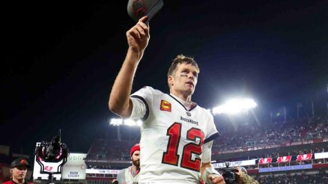 Brady tipping his cap to bucs fans after a 31-14 loss to the cowboys in the 2022 NFL Wildcard game. NBC Sports