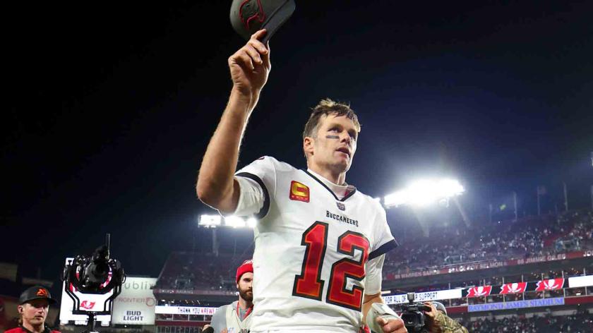 Brady+tipping+his+cap+to+bucs+fans+after+a+31-14+loss+to+the+cowboys+in+the+2022+NFL+Wildcard+game.+NBC+Sports