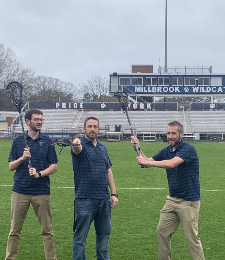 Coach Segal (middle) with the other womens lacrosse coaches.