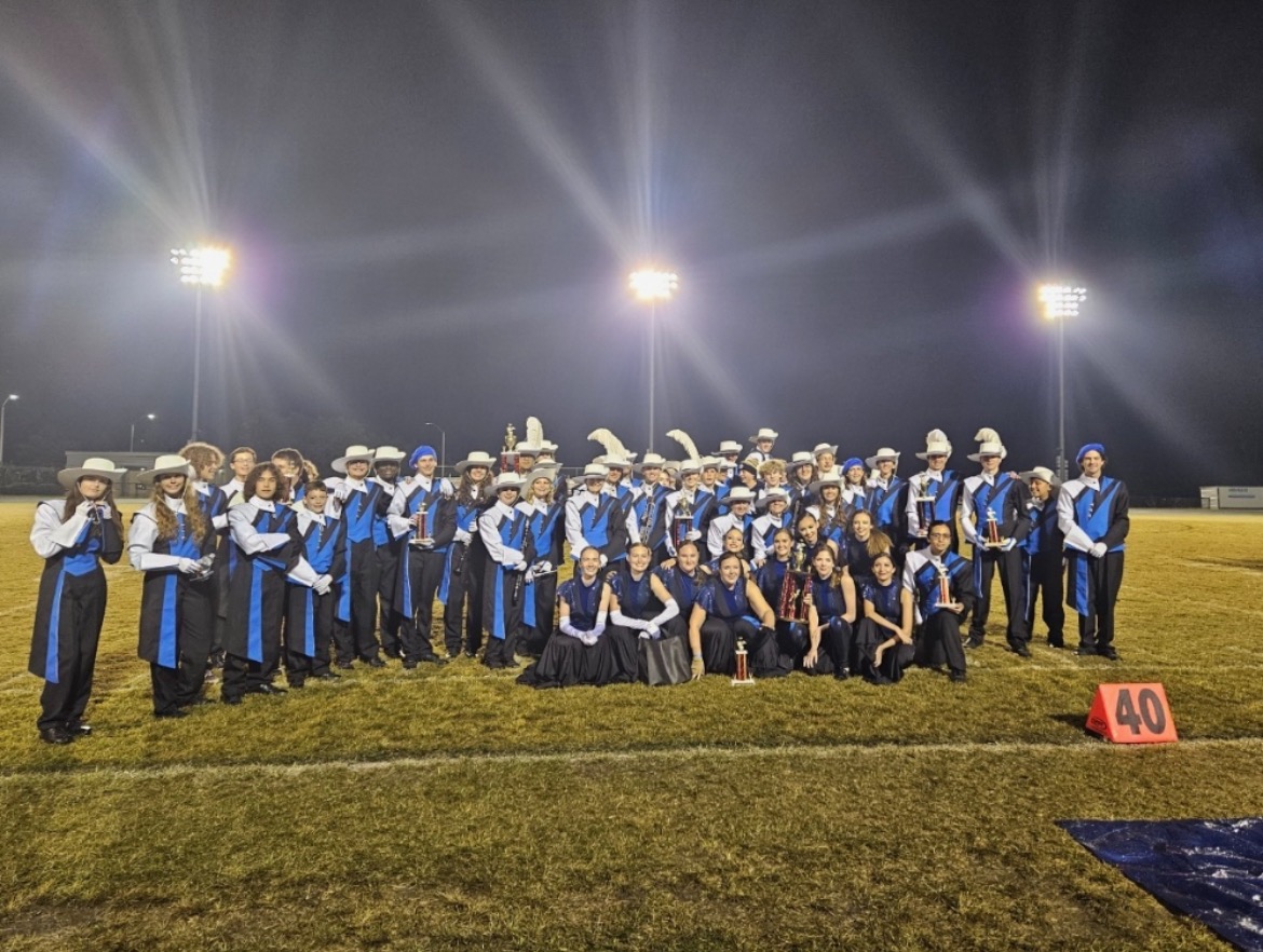 The Marching Wildcats with their winning competitions across the county.