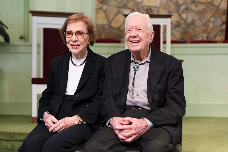 Former President, Jimmy Carter, alongside his wife Rosalynn Carter.
