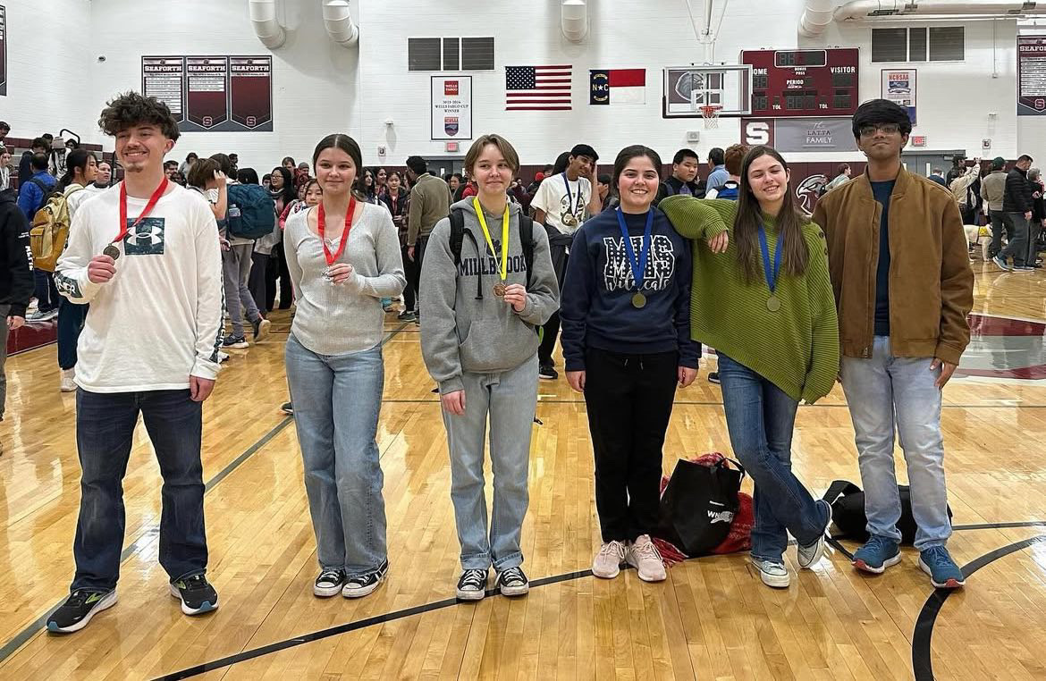 The Millbrook Science Olympiad competed at the Chatham County event. Tyler Giles, Lola Vogelsberg, Grey Hall, Audrey Williams, Mariel Trice, and Pranav Vanparty all competed, and some took home a spot in the top 3 of an event
