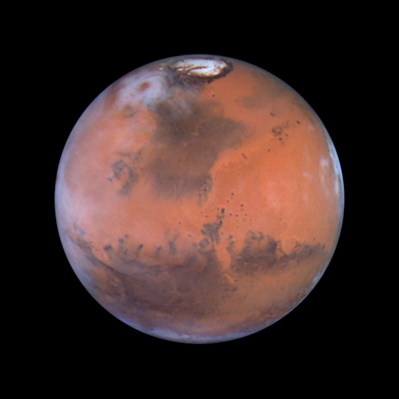 Mars from Earth, 54 million miles away